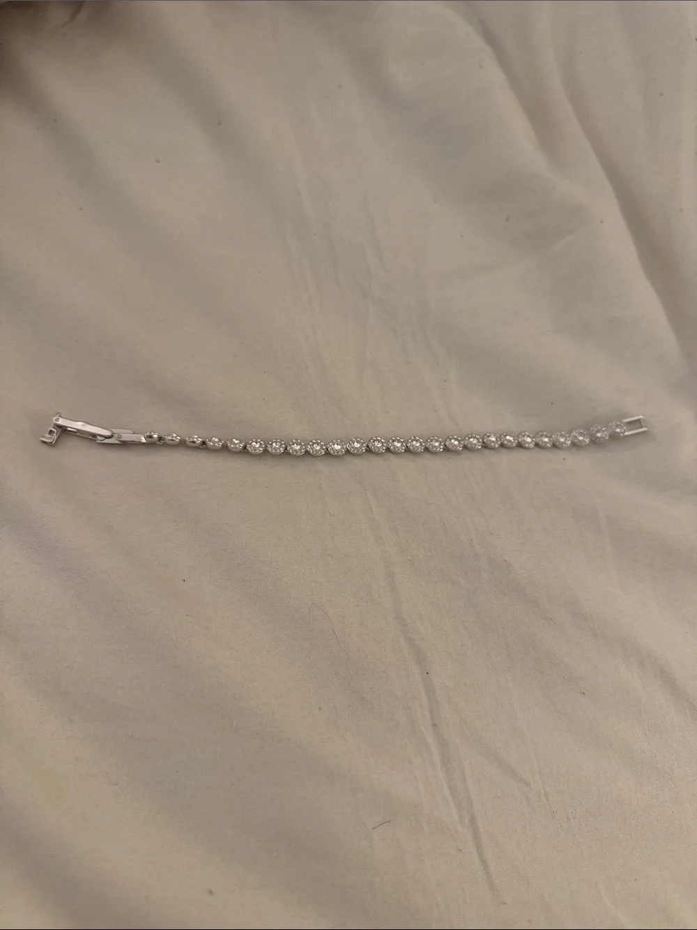 Silver Crystal Tennis Bracelet - Women Jewelry